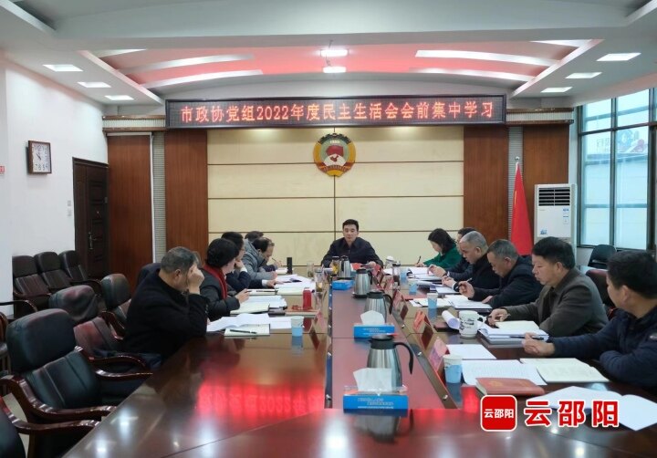 周文主持市政协党组2022年度民主生活会会前集中学习